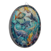 Ocean Animals Art Dartboard Dartbord (Voorkant Links)
