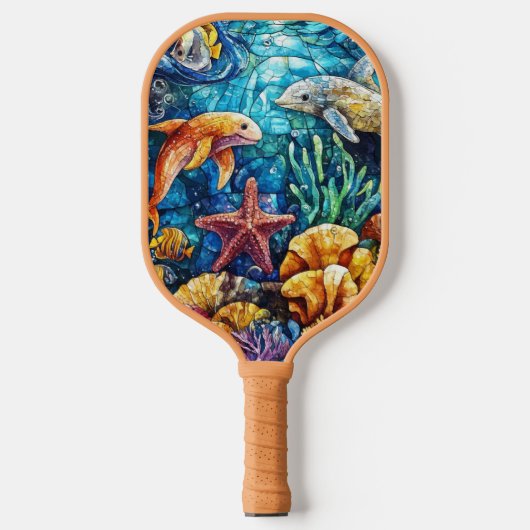 Ocean Animals Art Pickleball Paddle (Voorkant)