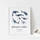 Ocean Animals Birthday Favor Sign Poster