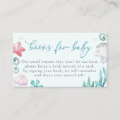 Ocean Animals Boy Baby shower boeken voor Baby Informatiekaartje (Voorkant)