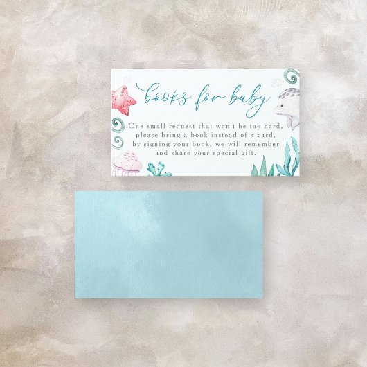 Ocean Animals Boy Baby shower boeken voor Baby Informatiekaartje