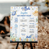 Ocean Animals Boy onder het Zee Verjaardag Mijlpaa Poster