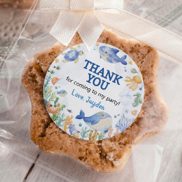 Ocean Animals Boy onder het Zee Verjaardag Ronde Sticker