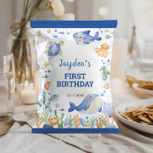 Ocean Animals Boy Verjaardag Chip Bag Wrapper Flyer