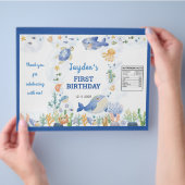 Ocean Animals Boy Verjaardag Chip Bag Wrapper Flyer (Hand)