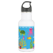 Ocean Animals Cute Kinder Water Bottle met naam Waterfles (Voorkant)