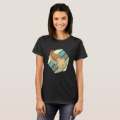 Ocean Animals Cuttlefish Hexagon Cuttlefish Vinta T-shirt (Voorkant volledig)