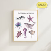 Ocean Animals Educational Poster