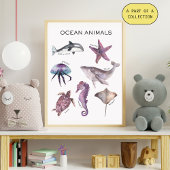 Ocean Animals Educational Poster