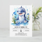 Ocean Animals Fantasy Dolfijn Verjaardag Kaart (Staand voorkant)