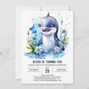Ocean Animals Fantasy Dolfijn Verjaardag Kaart