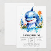 Ocean Animals Fantasy Dolfijn Verjaardag Kaart (Voorkant / Achterkant)