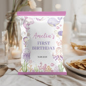 Ocean Animals Girl Verjaardag Chip Bag Wrapper Flyer