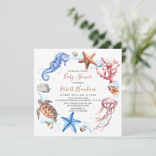 Ocean Animals in het kader van de uitnodiging van  (Staand voorkant)