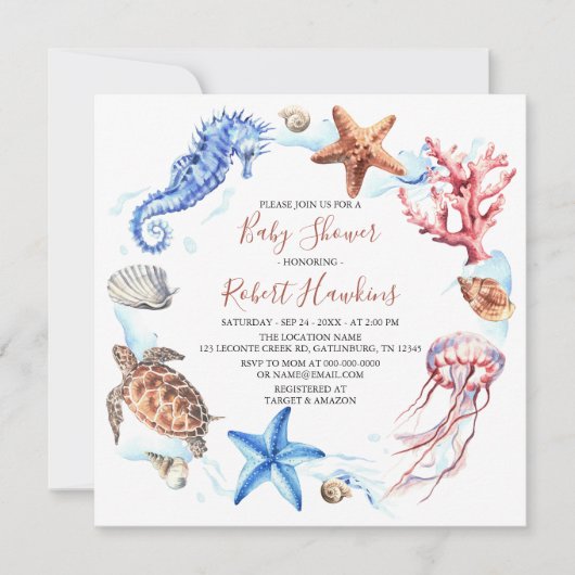 Ocean Animals in het kader van de uitnodiging van (Voorkant)