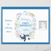 Ocean Animals Kids Verjaardag Chip Bag Wrapper Flyer (Voorkant)