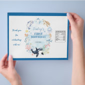 Ocean Animals Kids Verjaardag Chip Bag Wrapper Flyer (Hand)