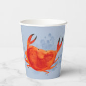 Ocean Animals Kids Verjaardagsfeestje Blauwe Naam Papieren Bekers (Achterkant)