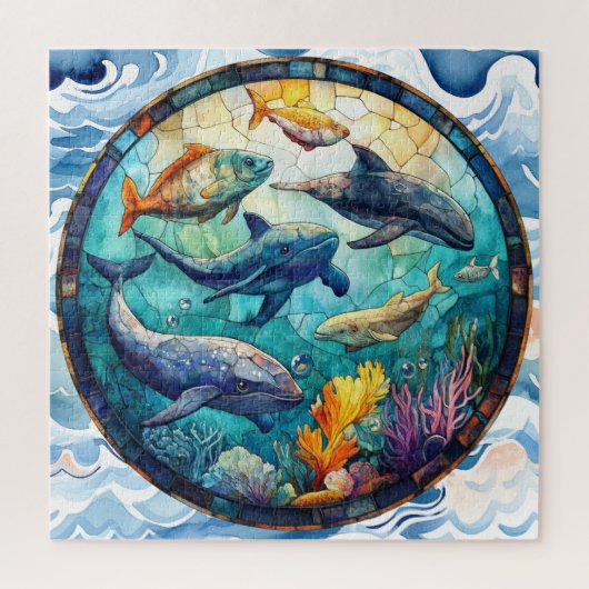 Ocean Animals kunstpuzzel Legpuzzel (Verticaal)