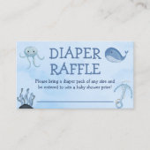Ocean Animals Luier Raffle Kust Baby shower Informatiekaartje (Voorkant)