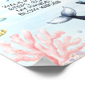 Ocean Animals onder het Zee Birthday Milestone Poster (Hoek)