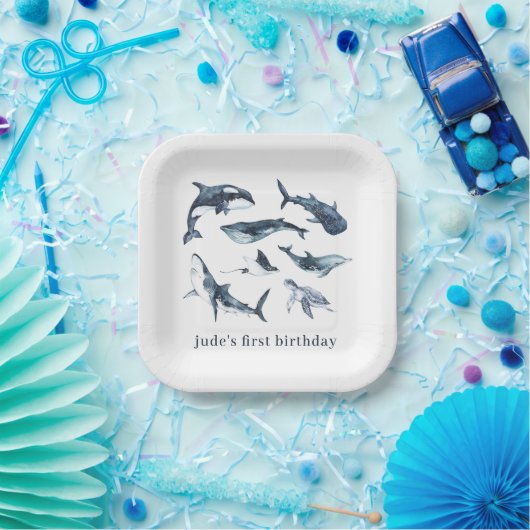 Ocean Animals Paper Borden Napkins Papieren Bordje (Feest)