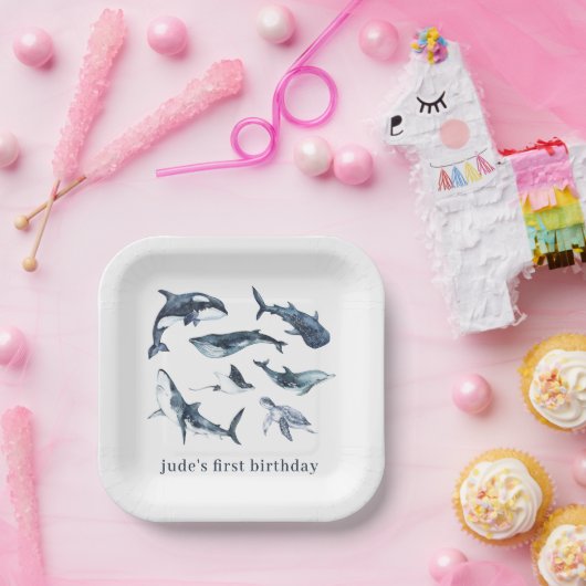 Ocean Animals Paper Borden Napkins Papieren Bordje (Feest)