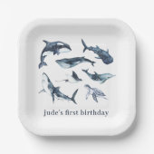 Ocean Animals Paper Borden Napkins Papieren Bordje (Voorkant)