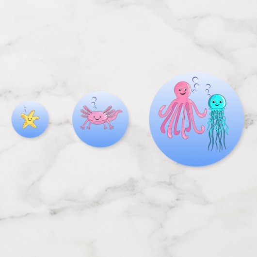 Ocean Animals Party Table Confetti (Voorkanten)