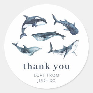 Ocean Animals Ronde Sticker