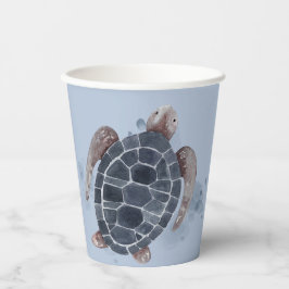Ocean Animals Turtle Crab Verjaardagsfeestje Blauw Papieren Bekers