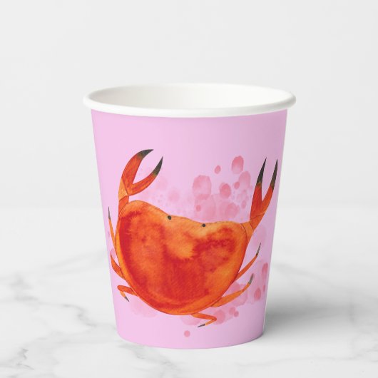 Ocean Animals Turtle Kids Verjaardagsfeestje Roze Papieren Bekers (Achterkant)