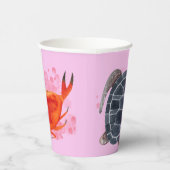 Ocean Animals Turtle Kids Verjaardagsfeestje Roze Papieren Bekers (Rechts)
