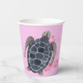 Ocean Animals Turtle Kids Verjaardagsfeestje Roze Papieren Bekers (Voorkant)