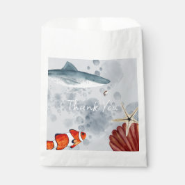 Ocean Animals Visschelpen Party Blue Dank u Bedankzakje