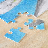 Ocean Animals Waterverf Puzzle, 30 stuk Legpuzzel (Zijkant)