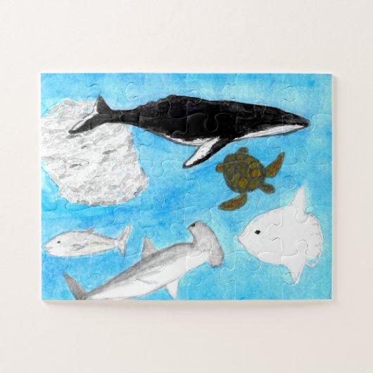 Ocean Animals Waterverf Puzzle, 30 stuk Legpuzzel (Horizontaal)