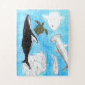 Ocean Animals Waterverf Puzzle, 30 stuk Legpuzzel (Verticaal)