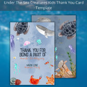 Ocean Animals Whale Verjaardagsfeestje Dank je kaa Bedankkaart