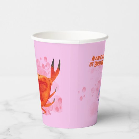 Ocean Animals Zee Life Kids Verjaardagsfeestje Roz Papieren Bekers (Rechts)
