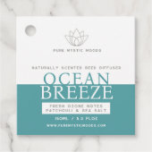 Ocean aqua blauwgroen rietdiffusorfles hang label (Voorkant)