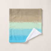 Ocean Aqua Blue Jade Beige Brown Cream Bad Handdoek (Wasdoekje)