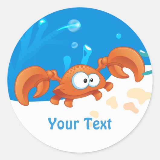 Ocean Aquatic Cute Crab Custom Sticker (Voorkant)
