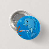 Ocean Aquatic Cute Dolphin Custom Button (Voorkant /achterkant)