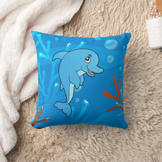 Ocean Aquatic Cute Dolphin Pillow Kussen (Deken)