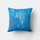 Ocean Aquatic Cute Dolphin Pillow Kussen (Achterkant)