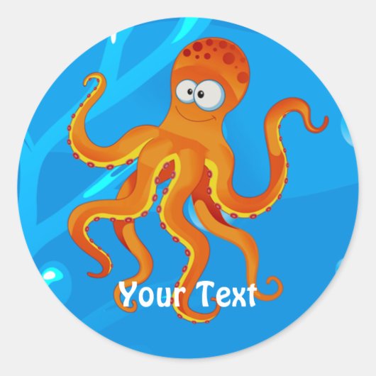 Ocean Aquatic Cute Octopus Custom Sticker (Voorkant)