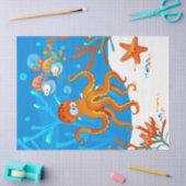 Ocean Aquatic Cute Octopus Fish Decoupage Tissuepapier (Craft)
