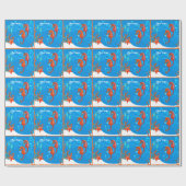 Ocean Aquatic Cute Seahorse Custom Wrap Cadeaupapier (Vlak)