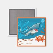 Ocean Aquatic Cute Shark Custom Magnet (Voorkant / Achterkant)